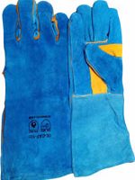 DOUBLE PALM LEATHER WELDING GLOVES (WITH YELLOW PIPPING)